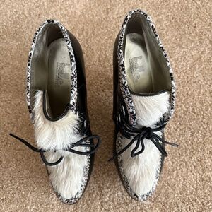 Belle Sigerson Fur Bootie Platform Clog (Size 10)